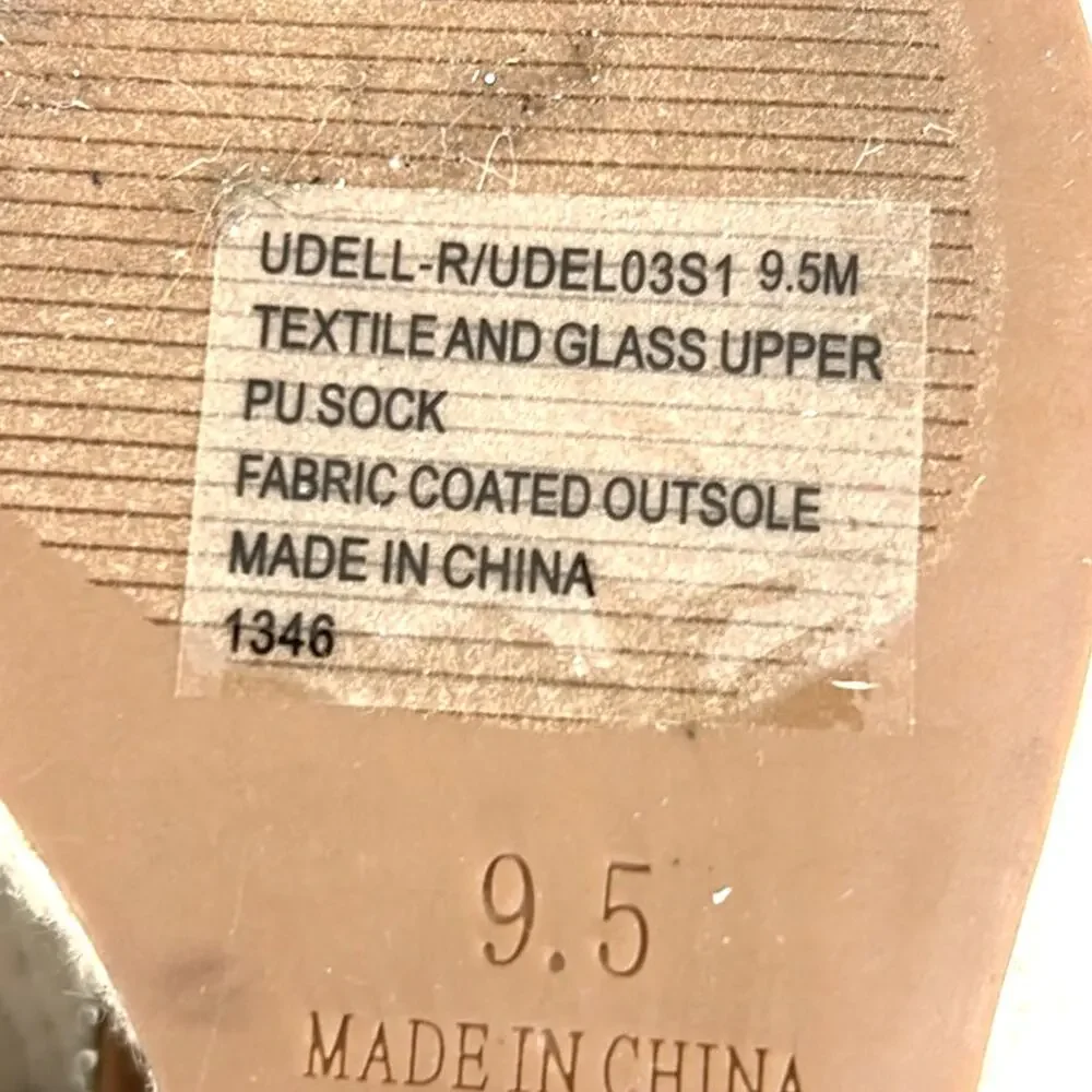 Steve Madden Womens 9.5 Rhinestone Strappy Espadrille Platform Wedge Sandals NEW